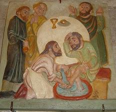 Jésus lave les pieds des disciples